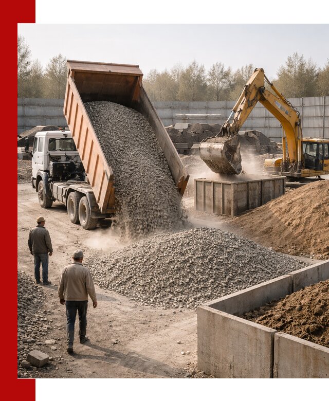 Доставка нерудных материалов с погрузкой и разгрузкой в Краснодаре