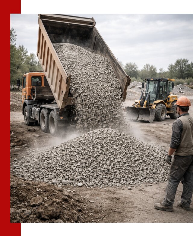 Доставка щебня в Краснодаре крупными и мелкими фракциями