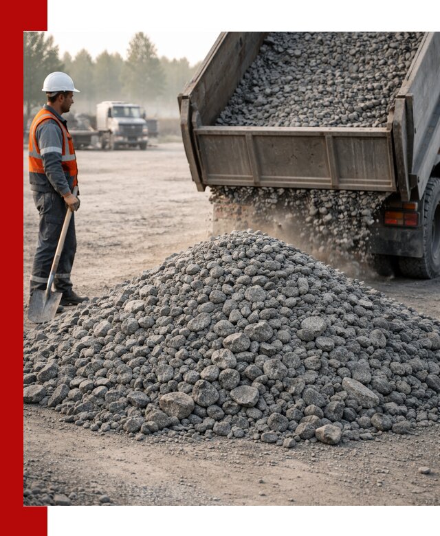 Гранитный щебень фракции 100–201 для строительства в Краснодаре