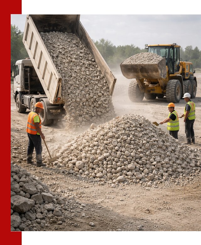 Доставка известнякового щебня фр. 40-70 в Краснодаре
