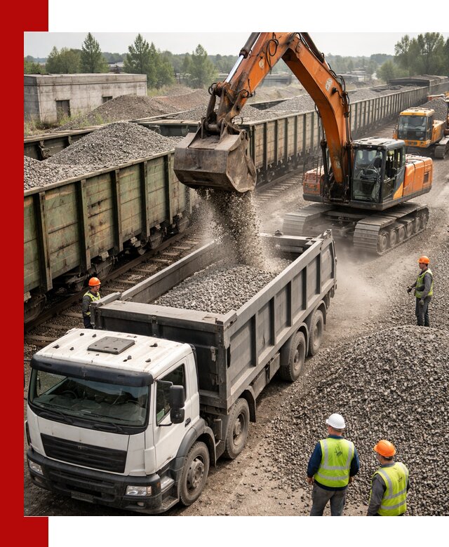 Железнодорожный щебень фракция 25–60 для поставок в Краснодаре