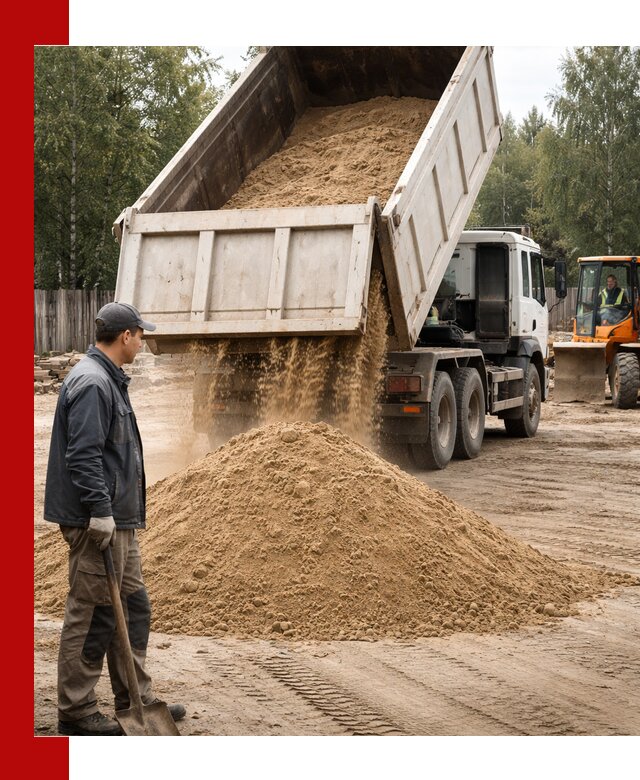 Доставка и продажа песка с разгрузкой в Краснодаре