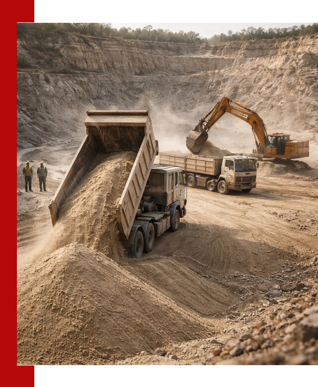 Карьерный песок навалом с доставкой в Краснодаре