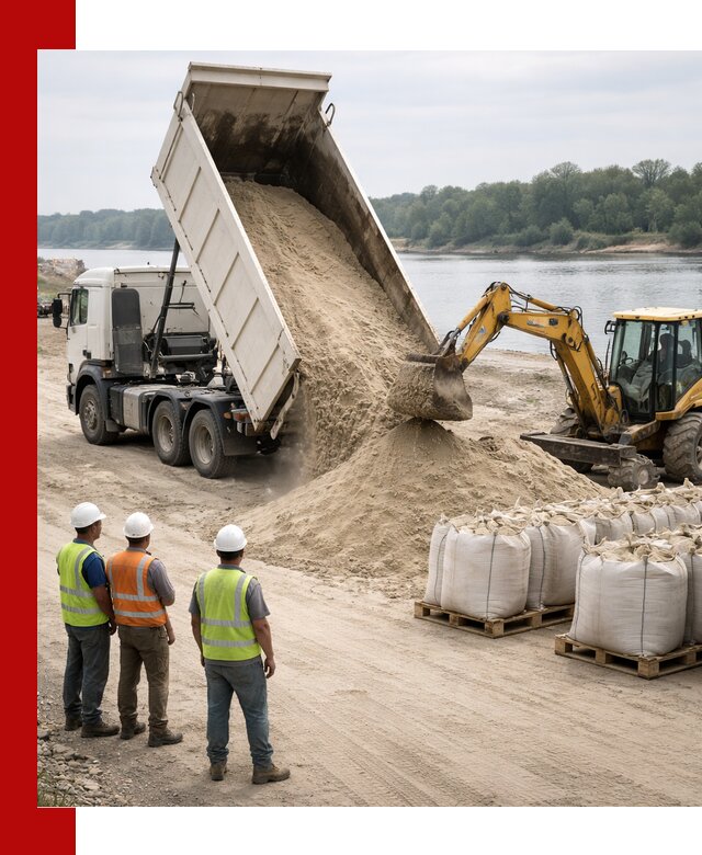 Доставка речного песка в Краснодаре самосвалами и погрузкой