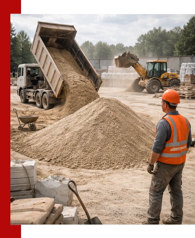 Доставка строительного песка с самосвалом в Краснодаре