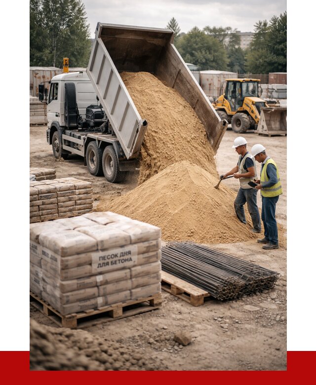 Песок для бетона в Краснодаре от 2580 р. с доставкой, ПРОНЕРУДКсд