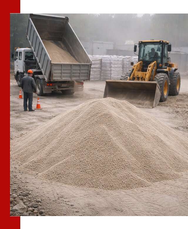 Кварцевый песок фракция 0–8 для стройработ в Краснодаре