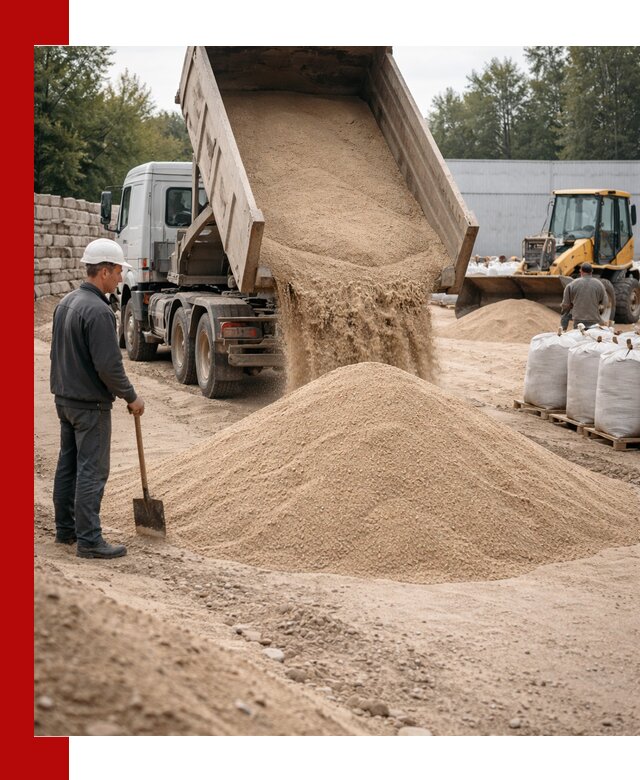 Кварцевый песок фракция 0–3 мм с доставкой в Краснодаре