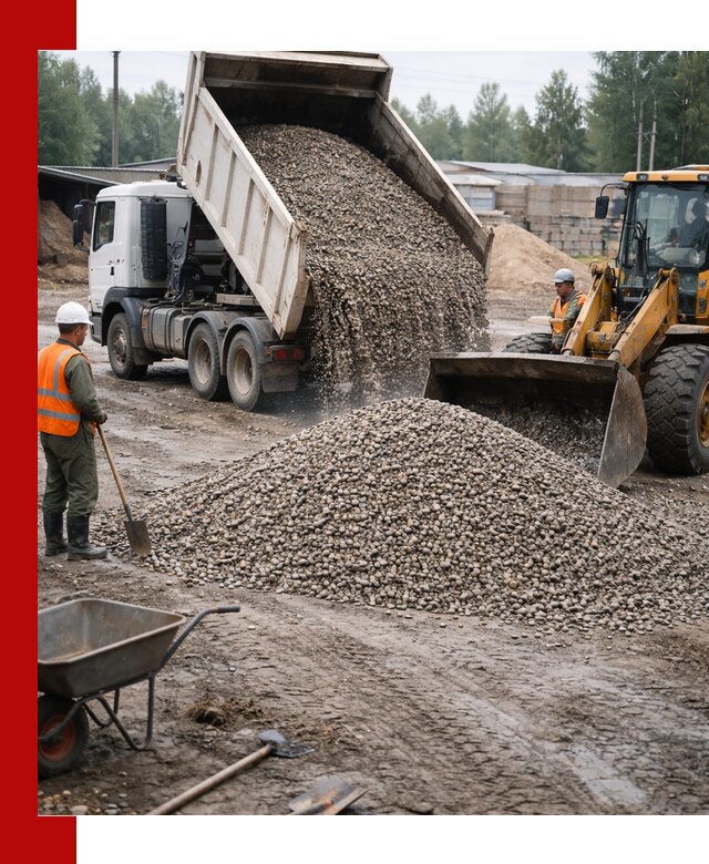 Мытый гравий с доставкой в Краснодаре от карьера до участка