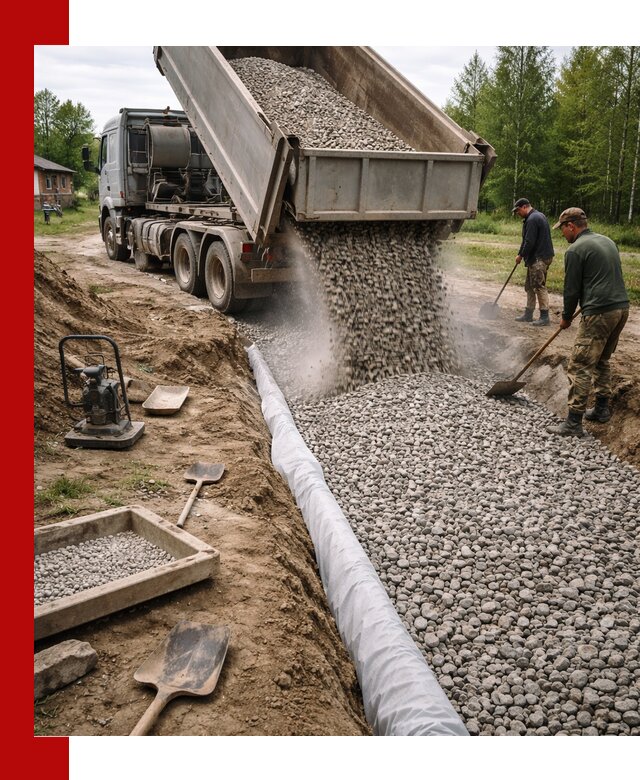Гравий для дренажа с доставкой в Краснодаре качественный и недорогой