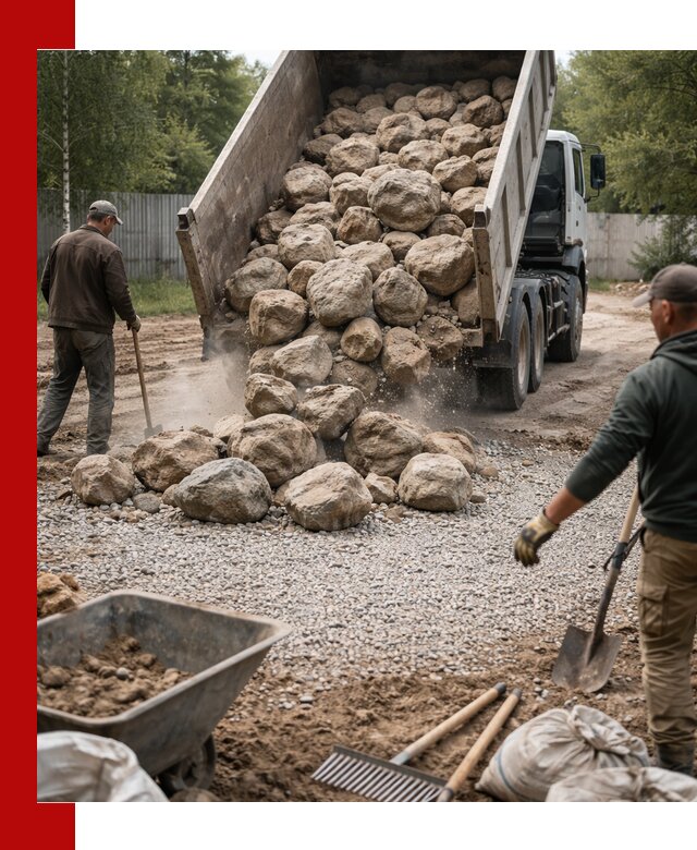Доставка и укладка булыжника в Краснодаре