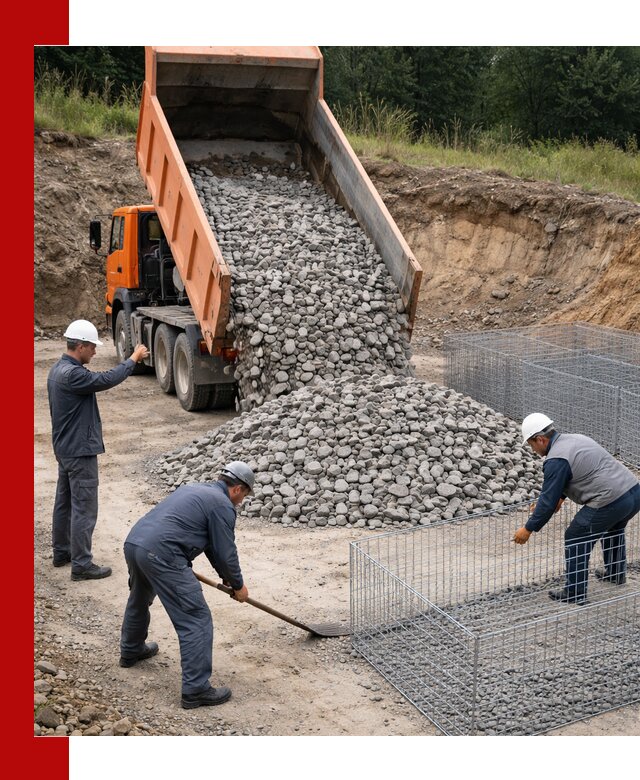 Камень для габионов с доставкой в Краснодаре быстро и надёжно