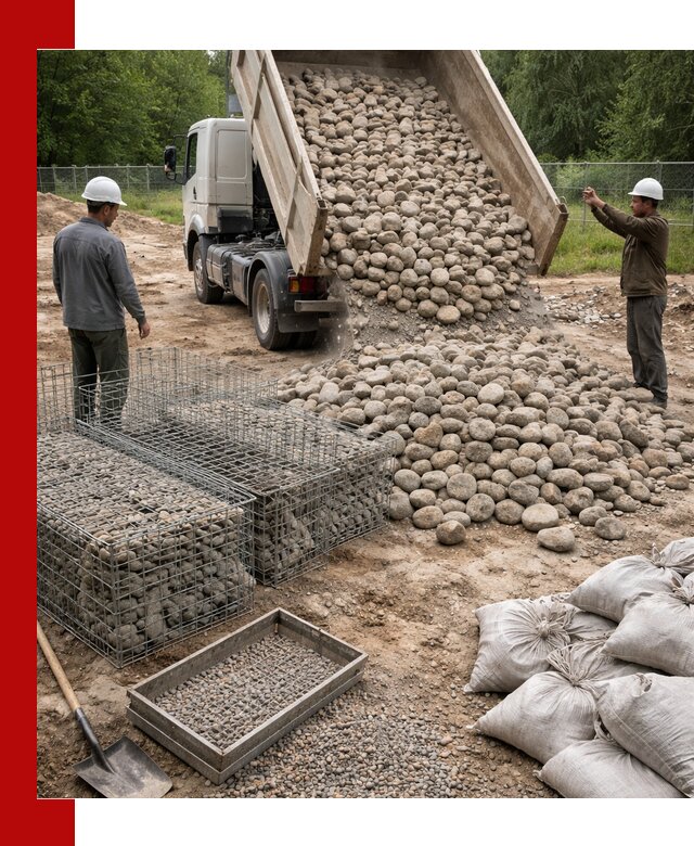 Камень для габионов фракция 70–151 в Краснодаре