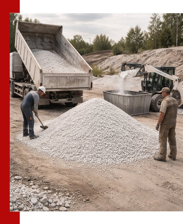 Доставка и продажа белой мраморной крошки в Краснодаре