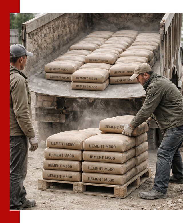 Цемент М500 с доставкой самосвалом в Краснодаре