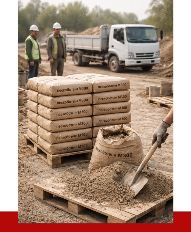 Пескобетон М300 в Краснодаре с доставкой от 4798 р. за куб | ПРОНЕРУДКсд