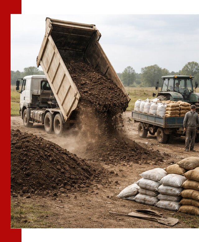 Доставка грунта и удобрений оптом в Краснодаре для сельхоз и строительства