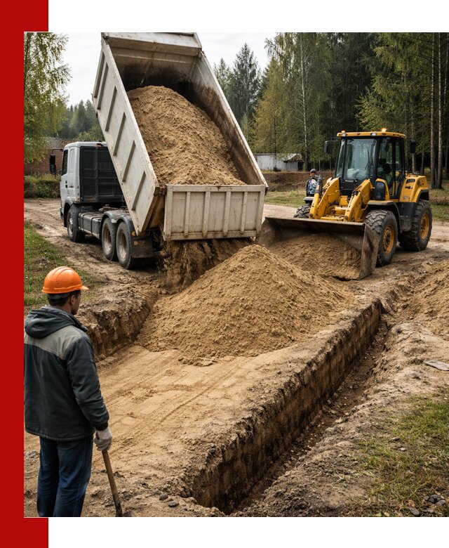 Доставка песчаного грунта в Краснодаре для строительных работ