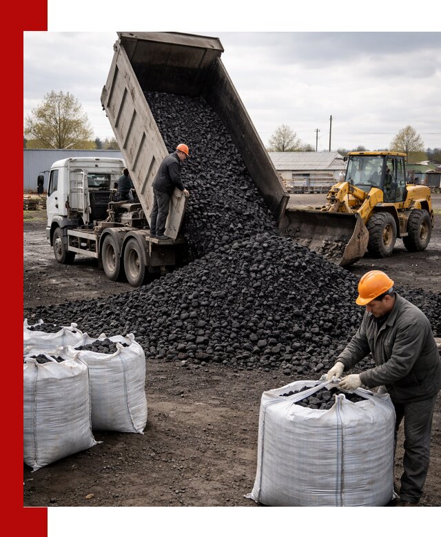 Доставка каменного угля в Краснодаре оптом и в розницу