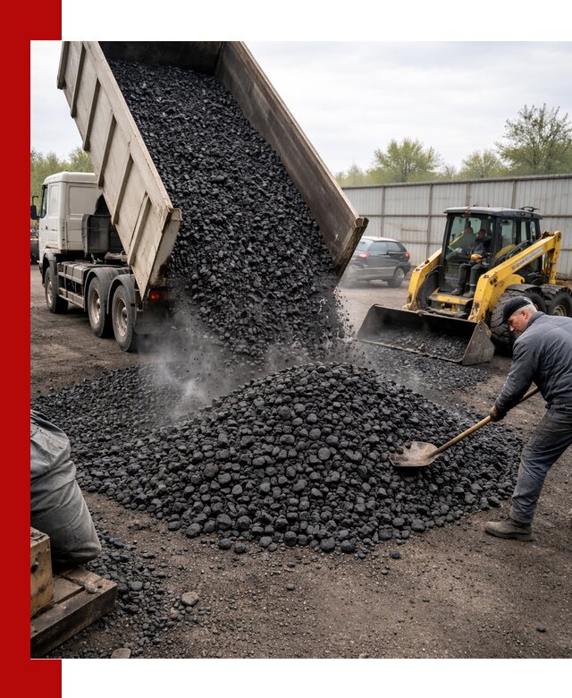Доставка угля орех в Краснодаре оптом и в розницу